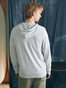 Mens - Sunwashed Slub Zip Hoodie | Light Grey Heather