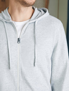 Mens - Sunwashed Slub Zip Hoodie | Light Grey Heather