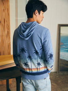 Mens - Sunwashed Slub Hoodie | Palm Rainbow Ombre