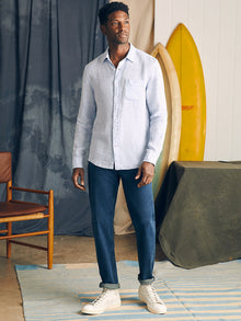 Mens - Linen Laguna Shirt | Light Blue Melange