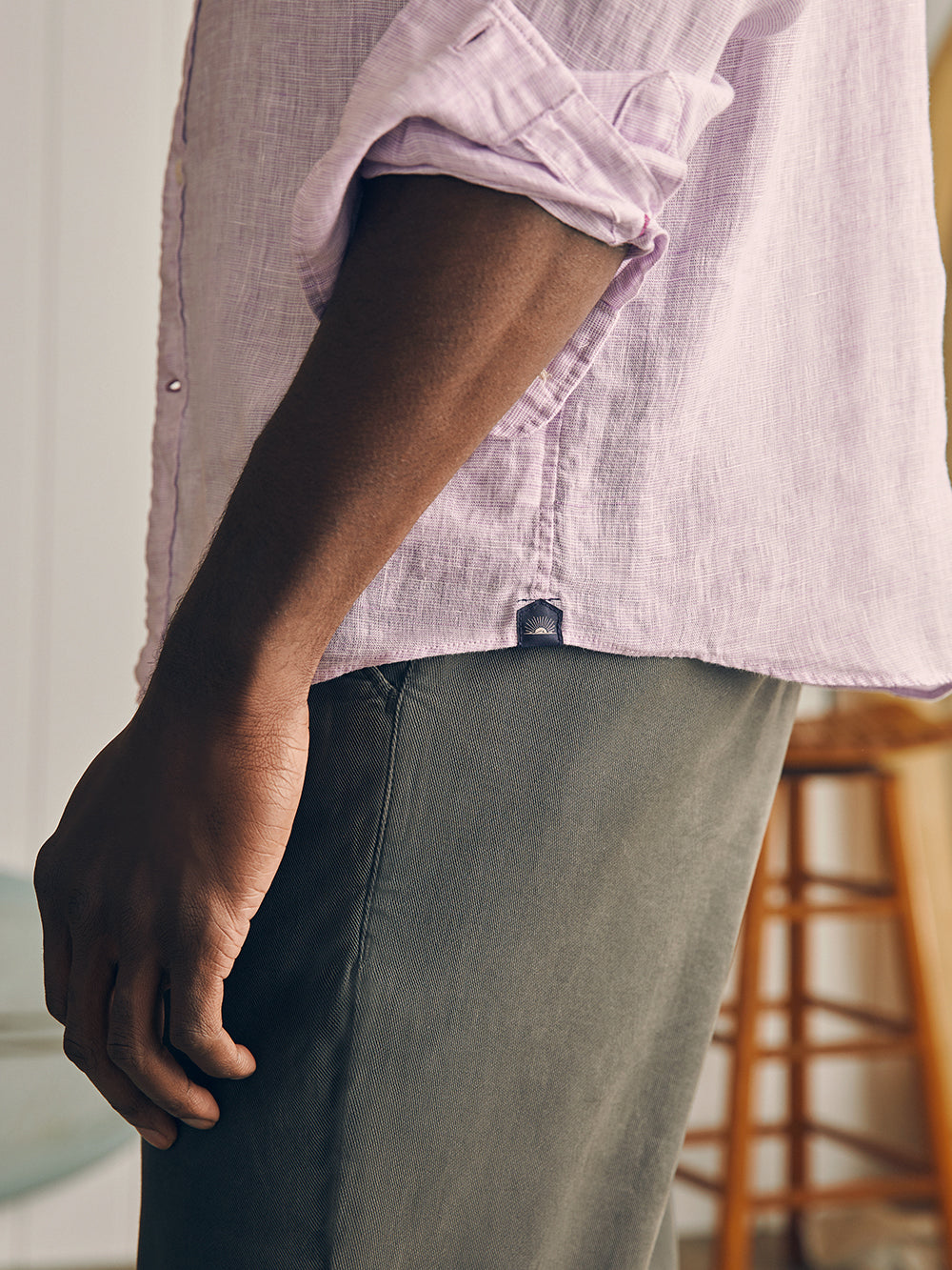 Mens - Linen Laguna Shirt | Lavender Melange