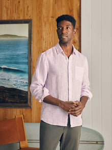 Mens - Linen Laguna Shirt | Lavender Melange