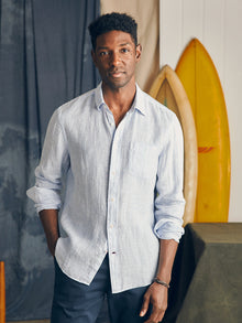 Mens - Linen Laguna Shirt | Summer Classic Stripe