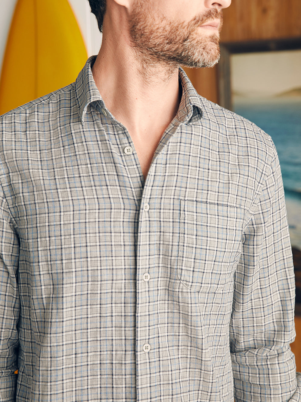 Mens - Sunwashed Chambray Shirt | Silver Falls Plaid