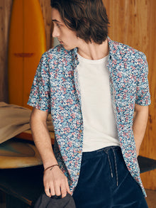 Mens - Short Sleeve Breeze Shirt | Seafoam Beach Blossom