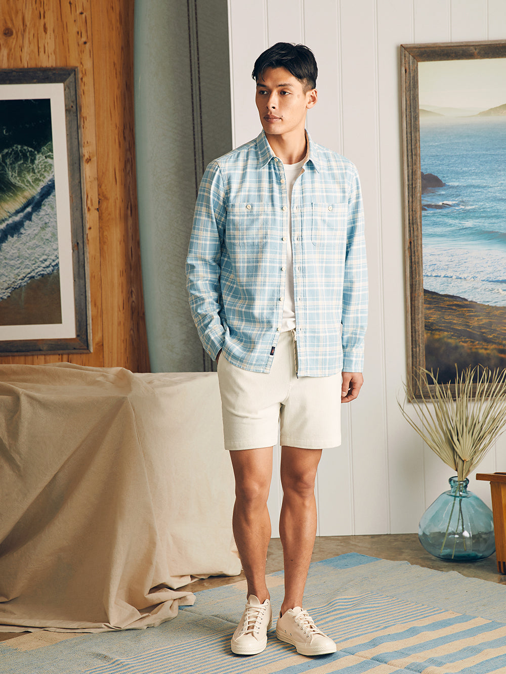 Mens - The Surf Flannel | Seabrooks Sand Plaid