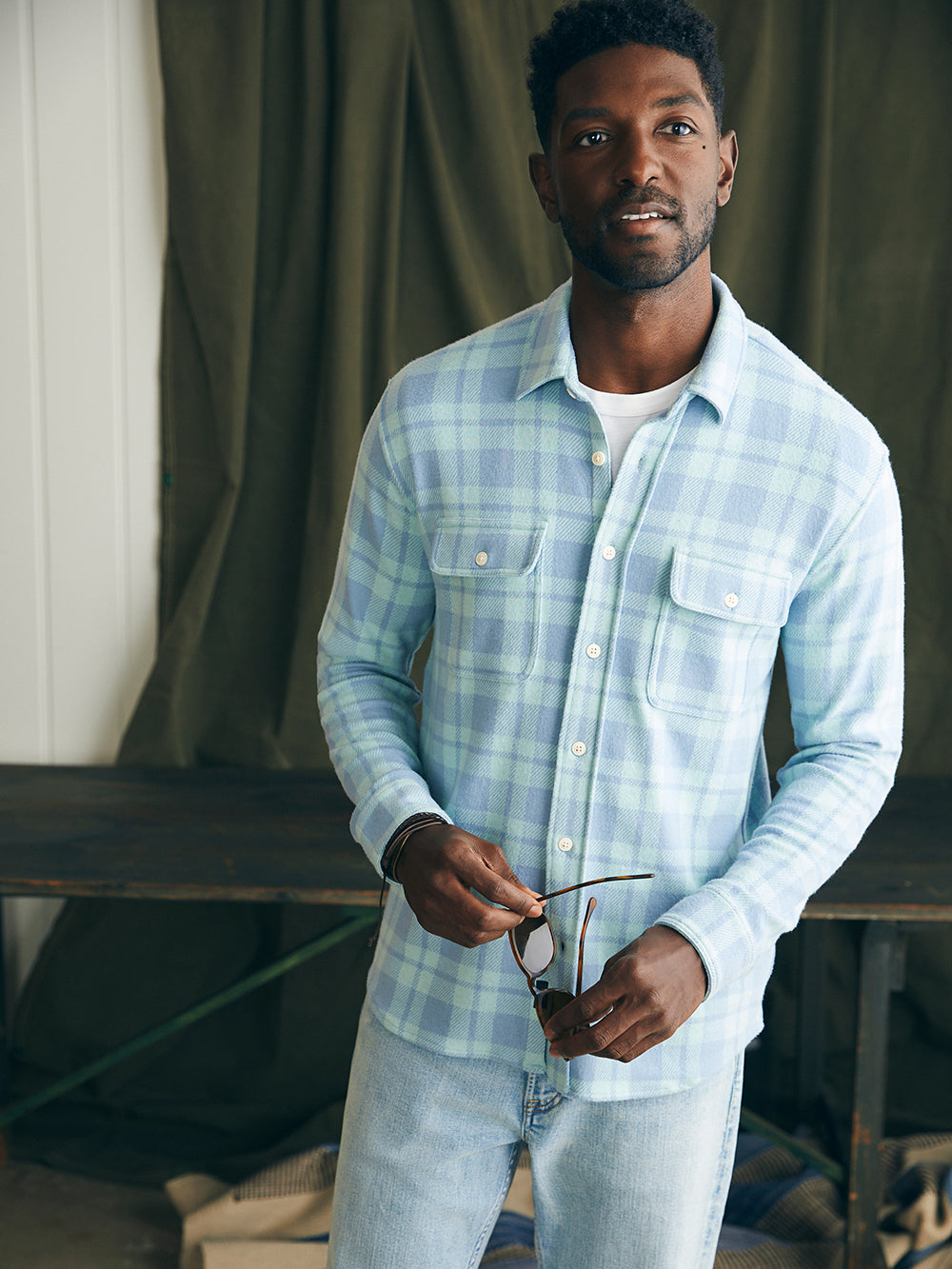 Mens - Legend  Sweater Shirt  | Clearwater Coastal Plaid