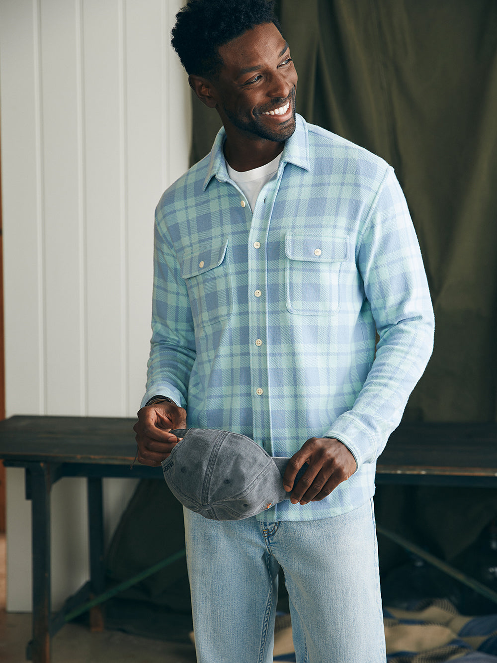 Mens - Legend  Sweater Shirt  | Clearwater Coastal Plaid