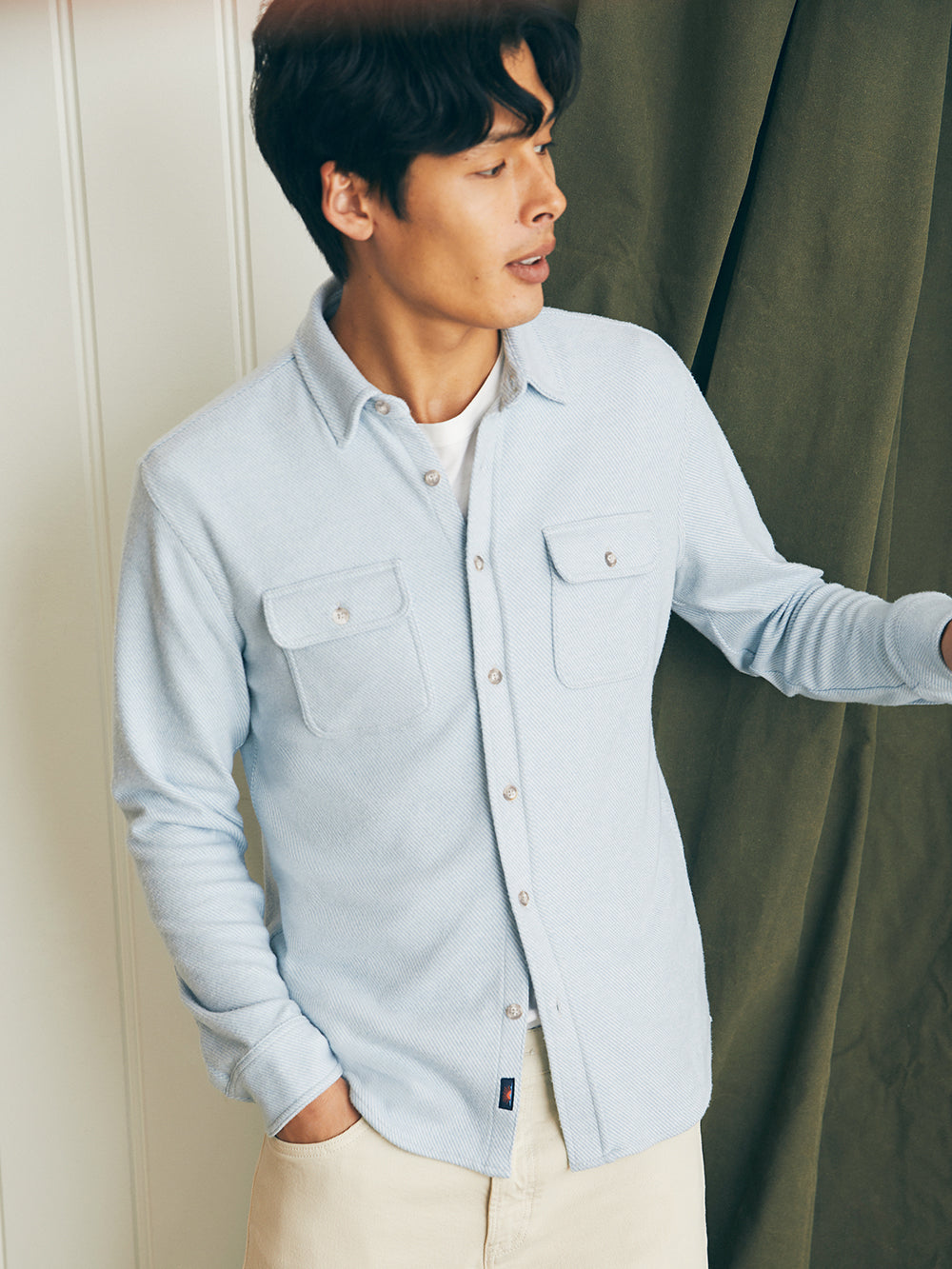 Mens - Legend  Sweater Shirt  | Ice Blue Twill