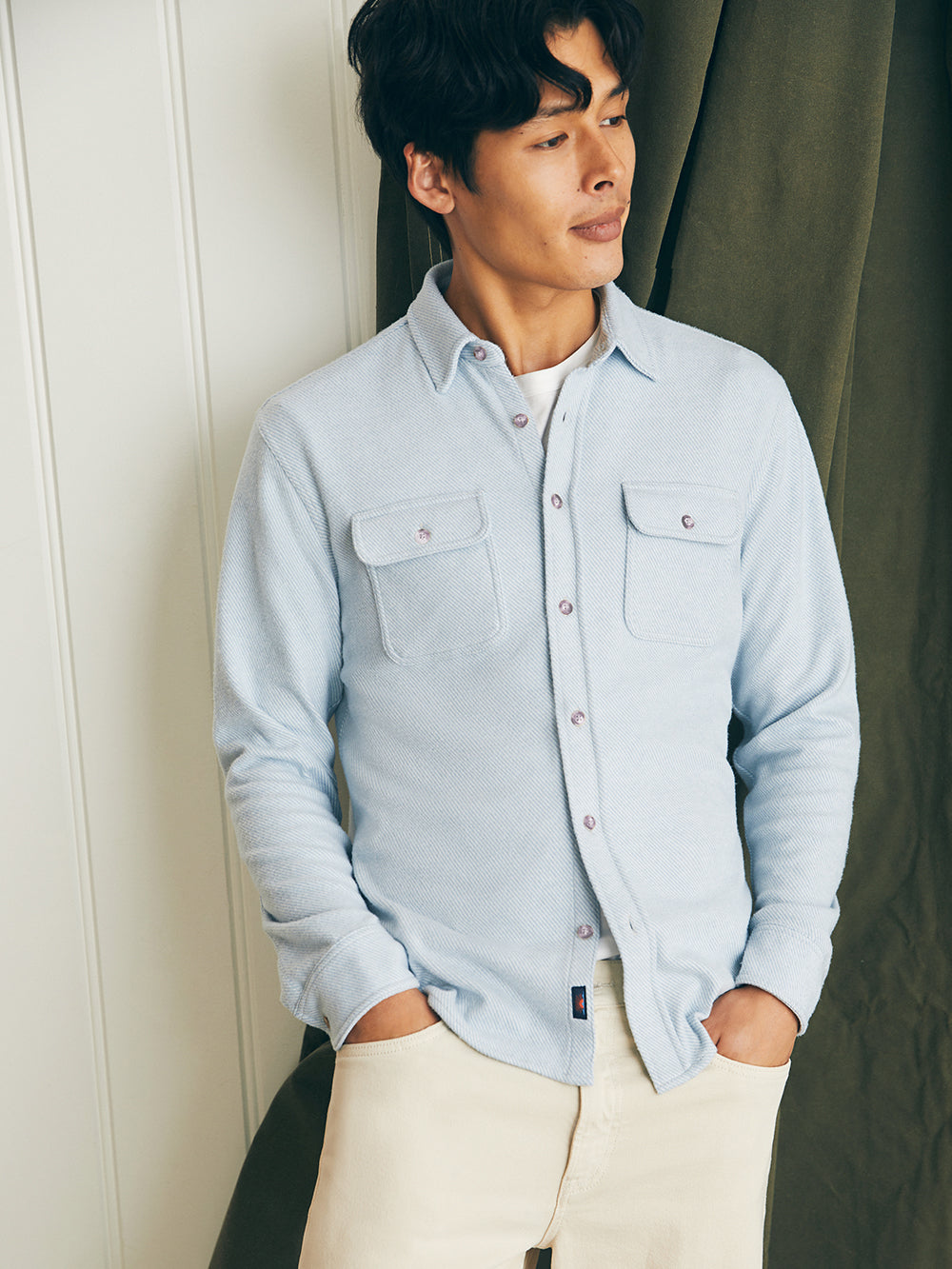 Mens - Legend  Sweater Shirt  | Ice Blue Twill