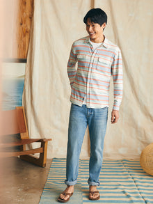 Mens - Legend  Sweater Shirt  | Coral Reef Stripe