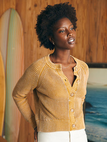 Womens - Sunwashed Fisherman Cardigan | Golden Brown