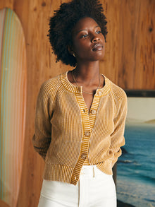 Womens - Sunwashed Fisherman Cardigan | Golden Brown