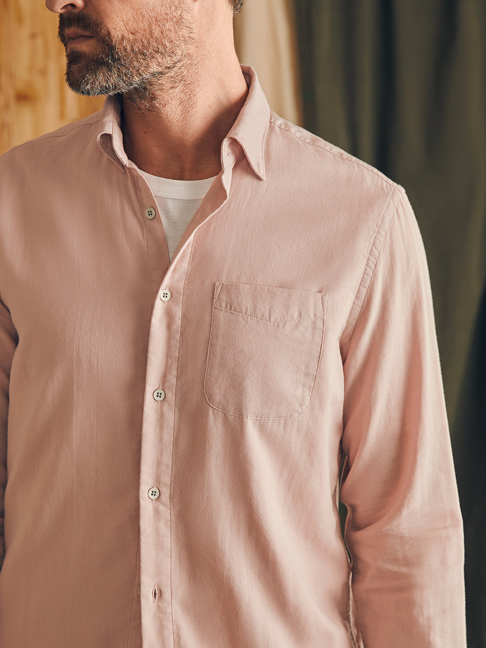 Mens - Sunwashed Chambray Shirt | Coastal Mauve