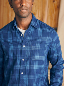 Mens - Sunwashed Chambray Shirt | Navy Night Windowpane