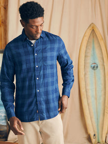 Mens - Sunwashed Chambray Shirt | Navy Night Windowpane