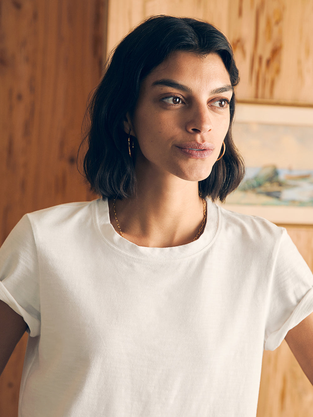 Womens - Sunwashed Cropped Crew Tee | White