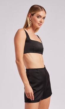 Delphine Crop Tank | Black