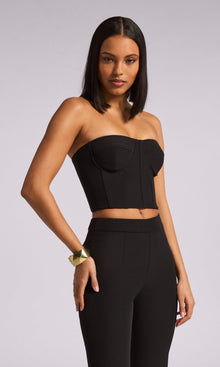 Elaia Crepe Bustier | Black