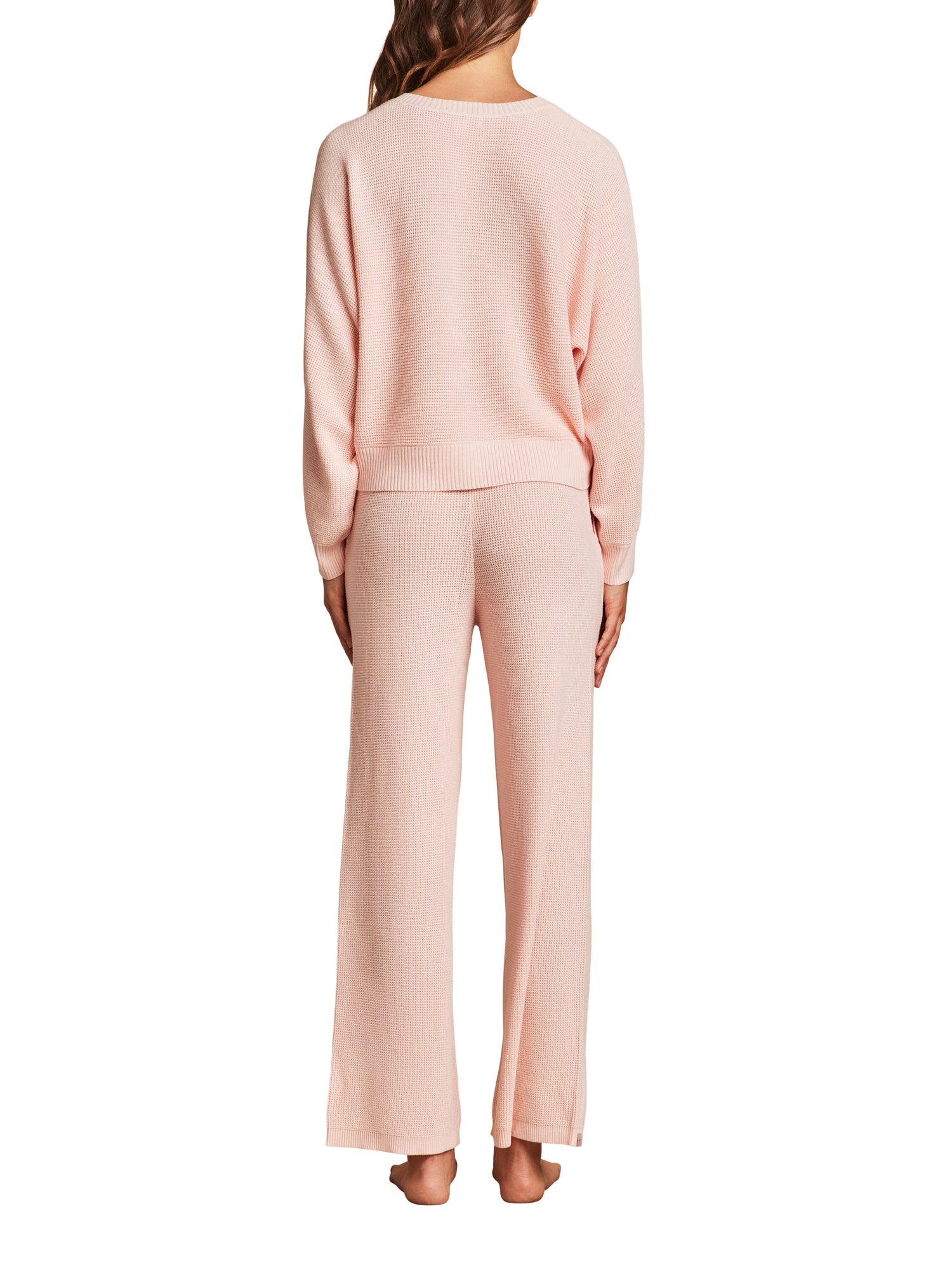 Womens | Luxeblend Waffle Knit Pullover | Bella Pink