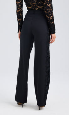 Brenna Lace Combo Pants | Black