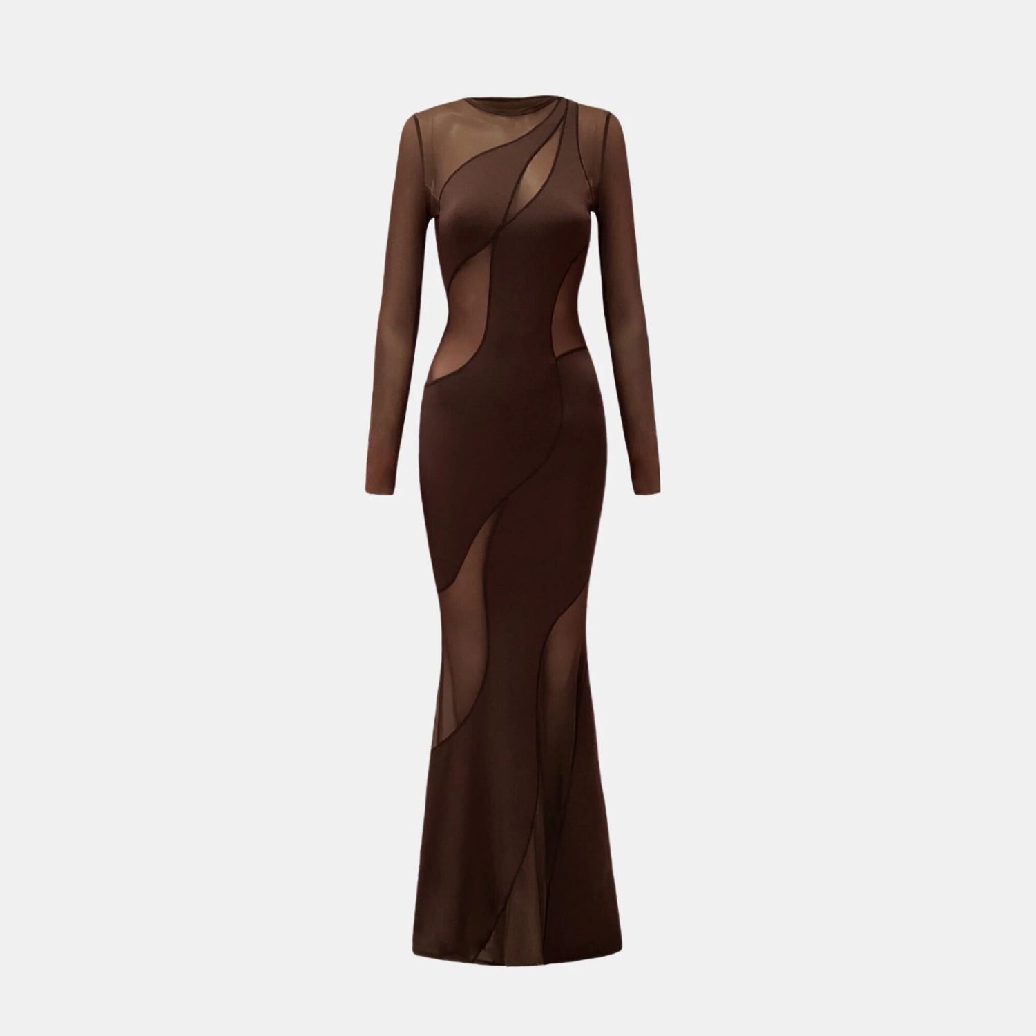 OW Collection SPIRAL Maxi Dress Dress 185 - Brown