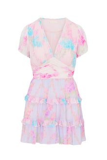 Spirea Floral Chiffon Mini Dress | Sunset Shore