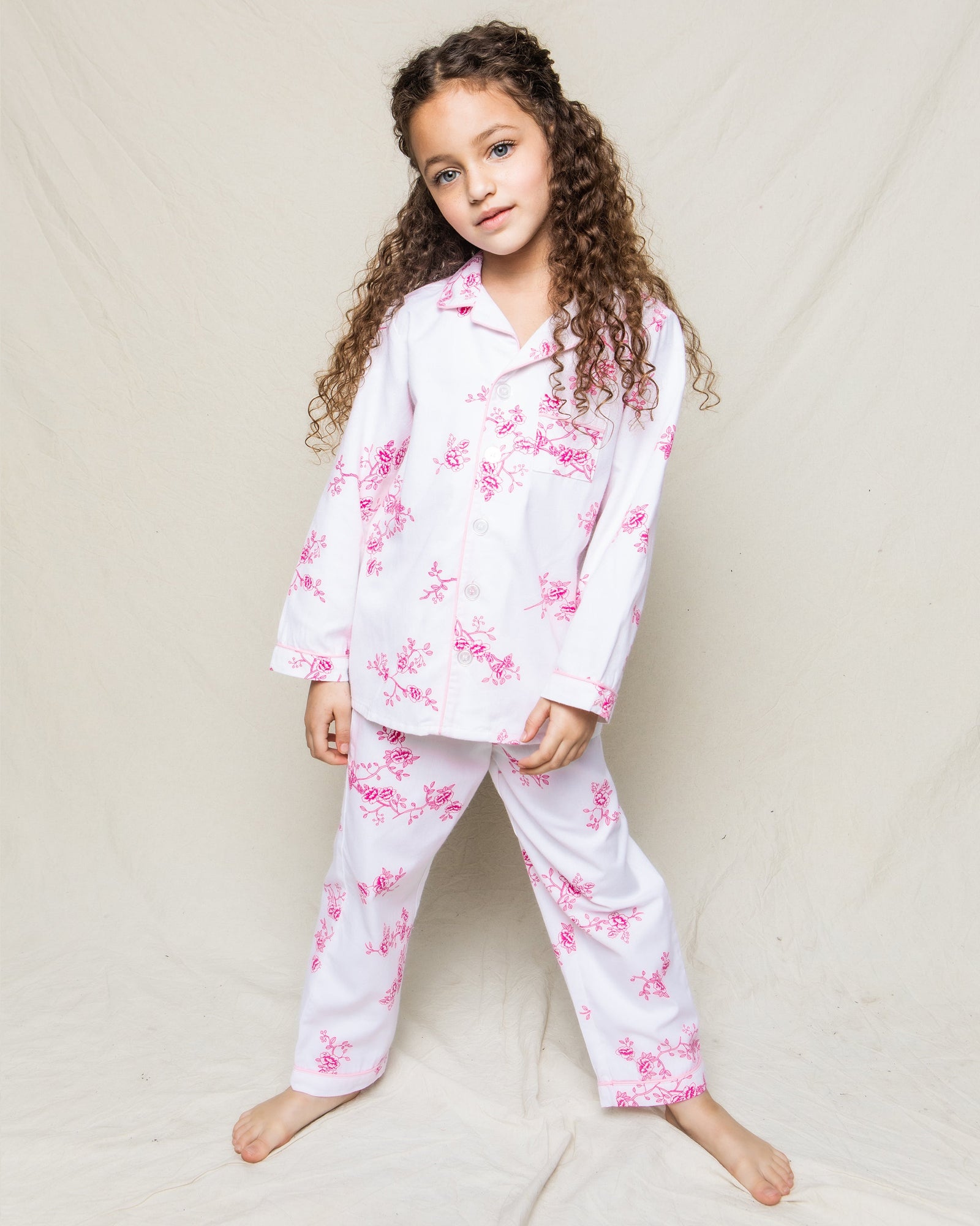 Kid's Twill Pajama Set | English Rose Floral