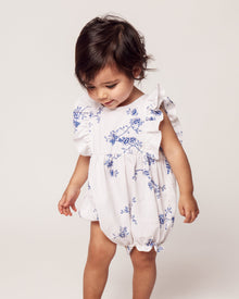 Baby's Twill Ruffled Romper | Indigo Floral