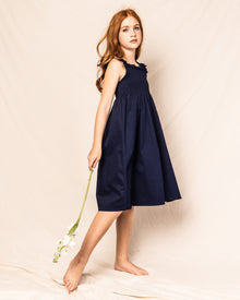 Girl's Twill Margaux Dress | Navy