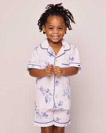 Kid's Twill Pajama Short Set | Indigo Floral