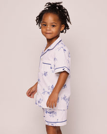 Kid's Twill Pajama Short Set | Indigo Floral