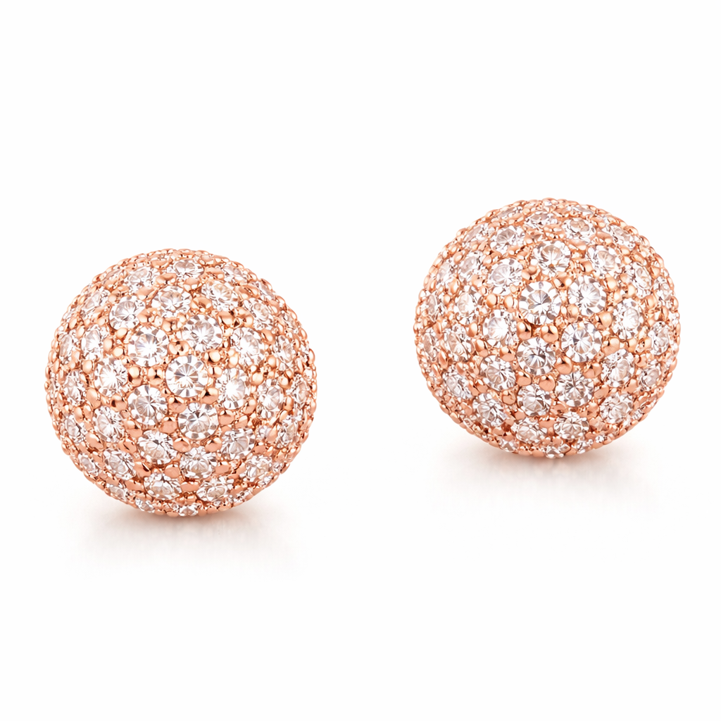 0.40 CT Round Natural Diamond | Stud Earrings | 14K Rose Gold | G Color | SI3-I1 Clarity