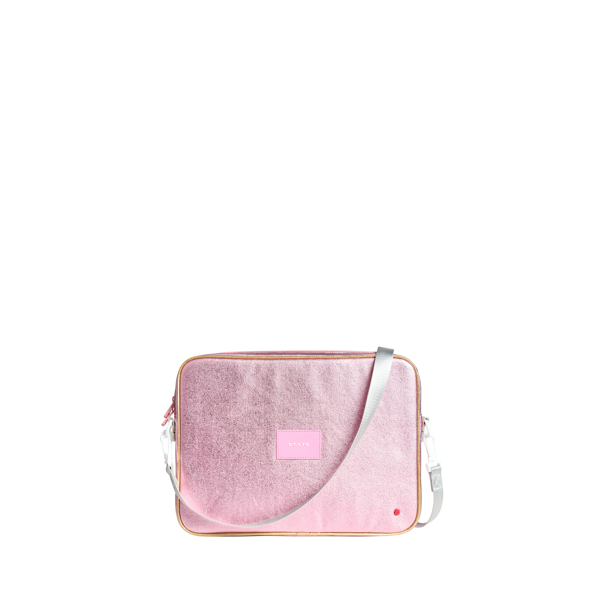 STATE Bags Laptop Case Pink Silver Front View Click to Zoom