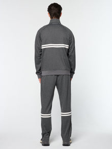 Men | Dallas Houndstooth Track Jacket | Black Beauty