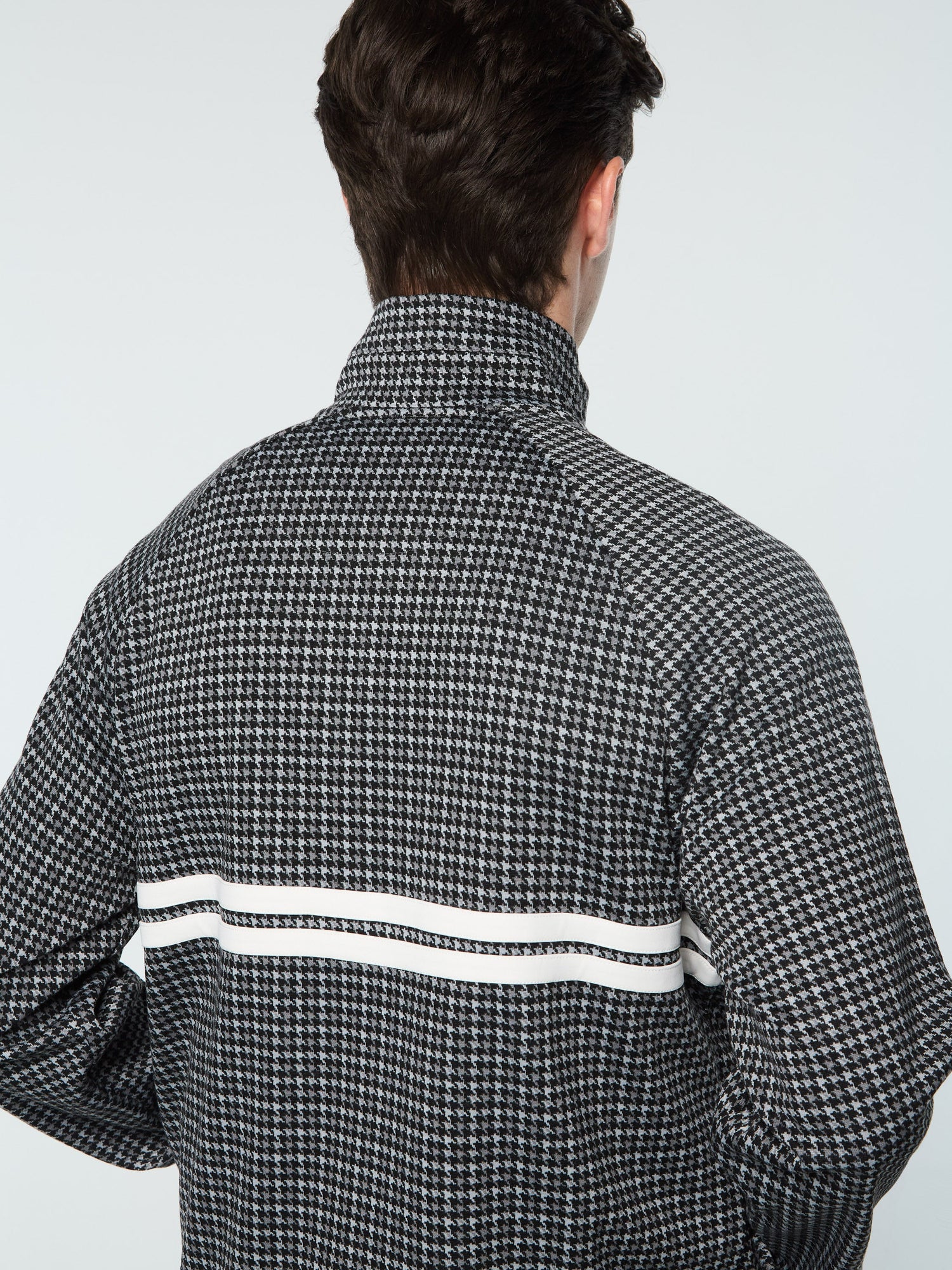 Men | Dallas Houndstooth Track Jacket | Black Beauty
