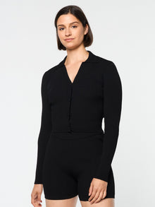 Women | Magreta Rib Cardigan | Black Beauty