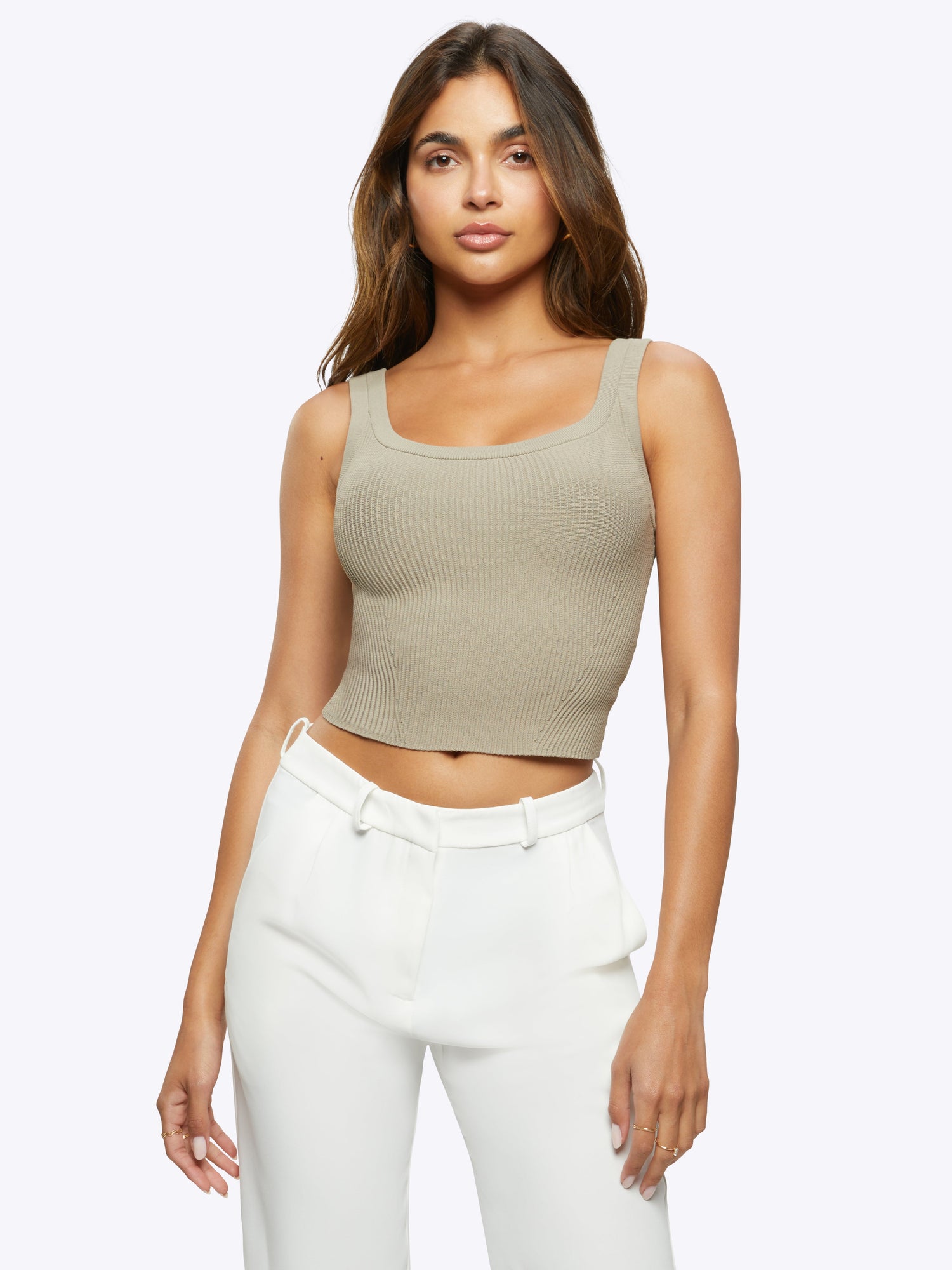 Womens | Coreflex Form-Fitting Tank | Stone