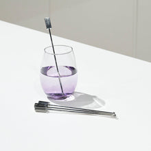 Striations Drink Stirrers | Silver-Plated Stainless Steel | Set of 4
