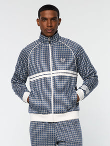 Men | Dallas Houndstooth Track Jacket | Maritime Blue