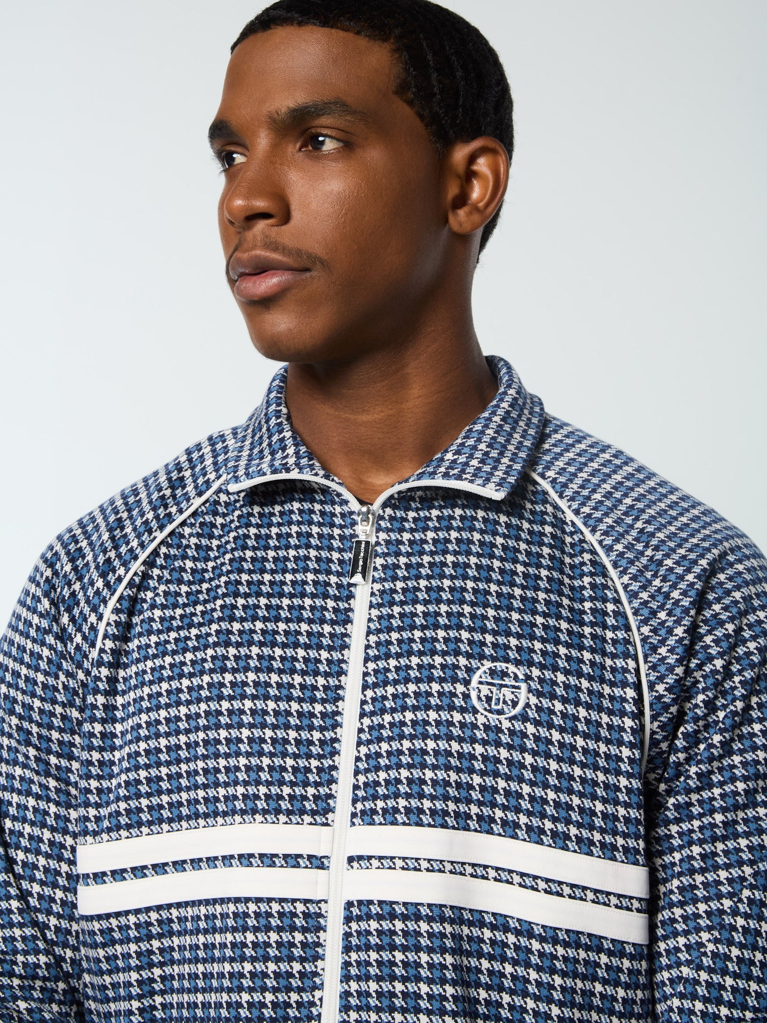 Men | Dallas Houndstooth Track Jacket | Maritime Blue