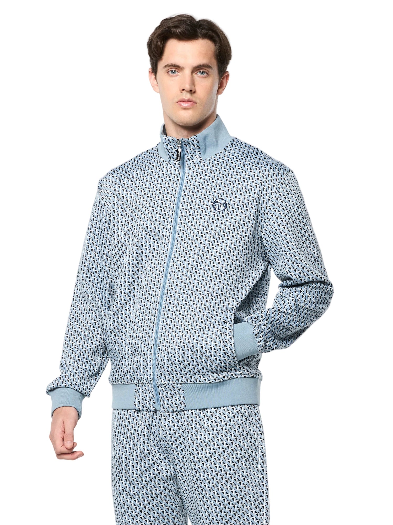 Men | Paolo Knit Track Jacket | Faded Denim
