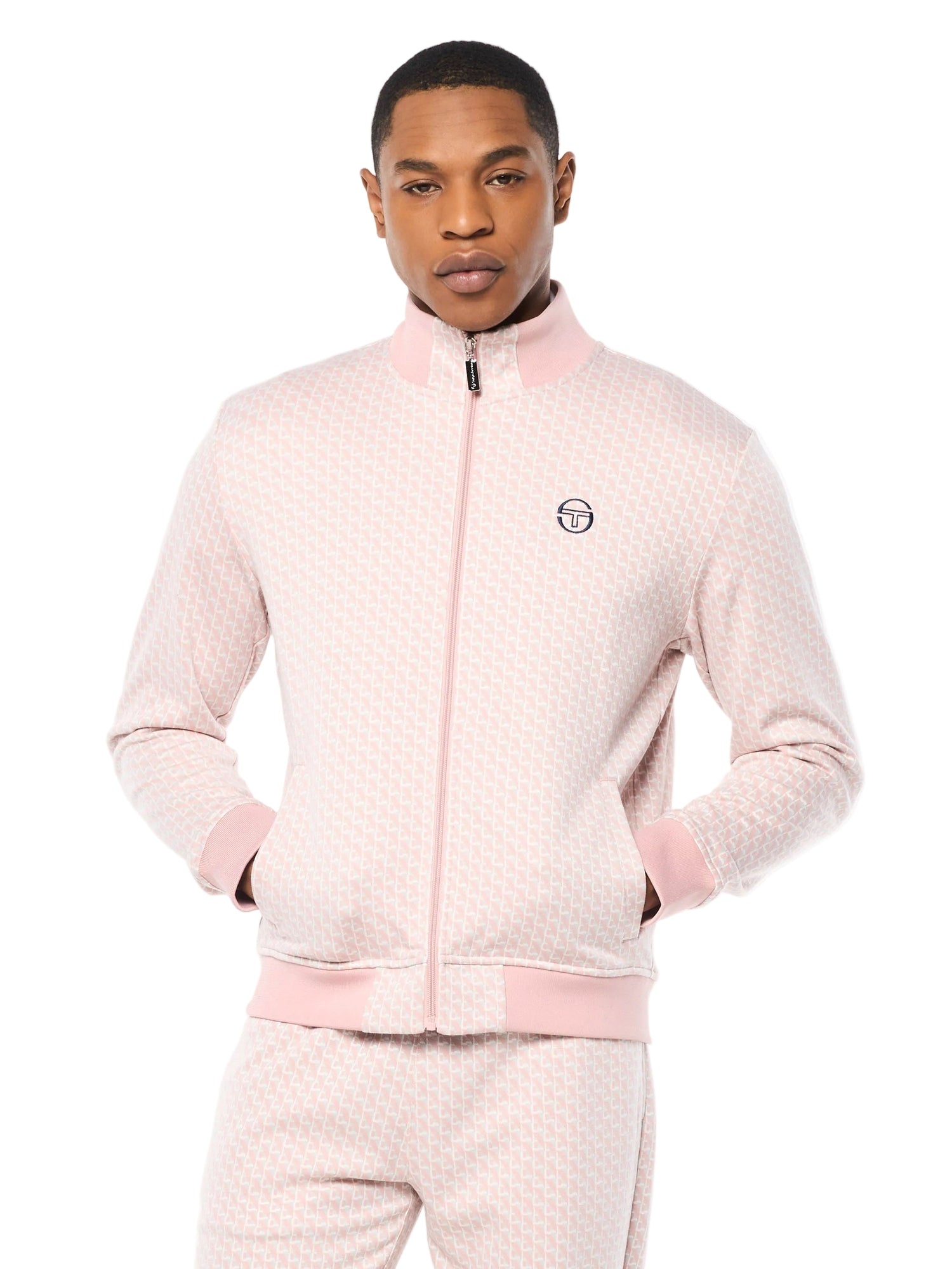 Men | Paolo Knit Track Jacket | Pale Mauve