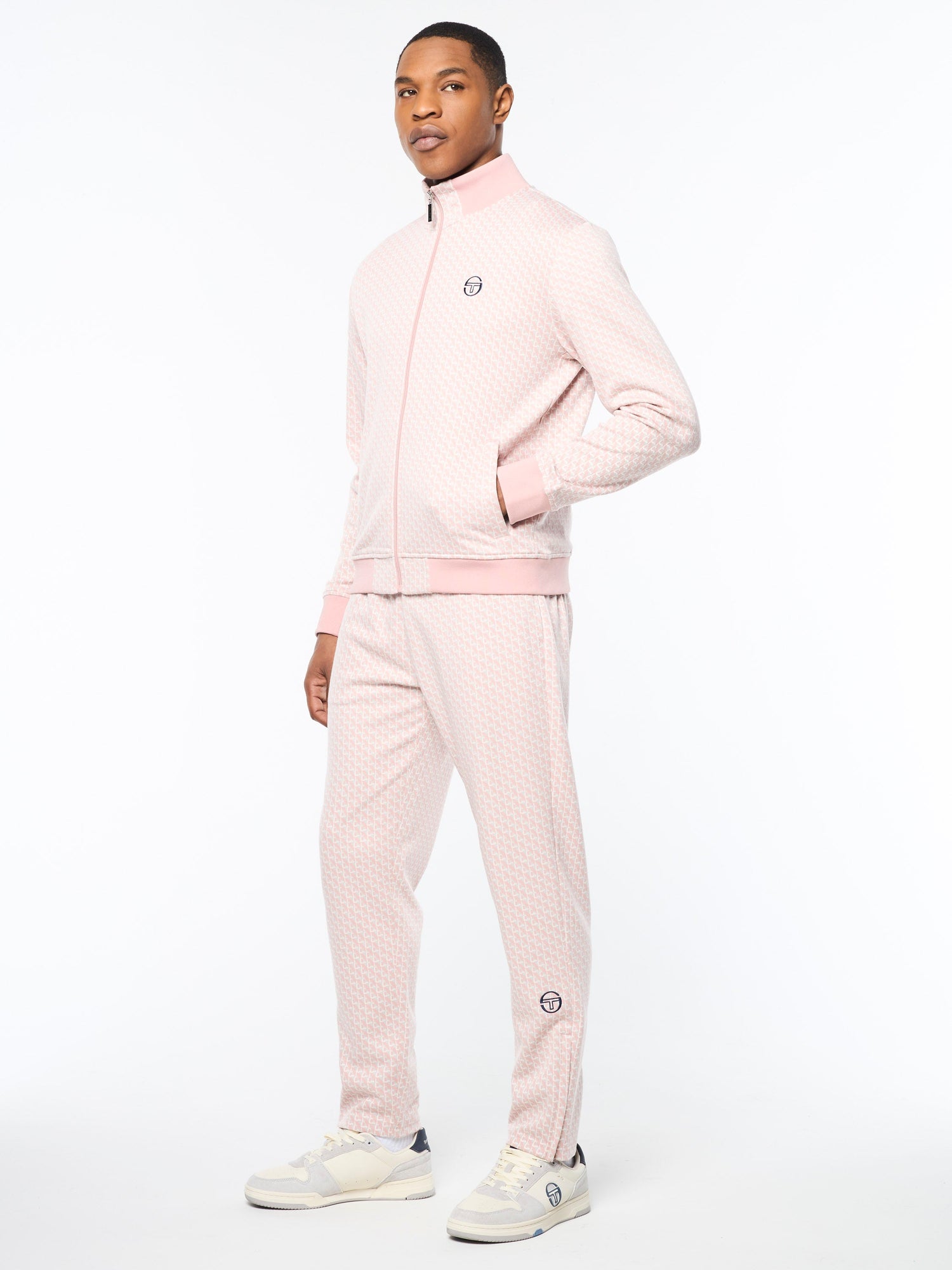 Men | Paolo Knit Track Jacket | Pale Mauve