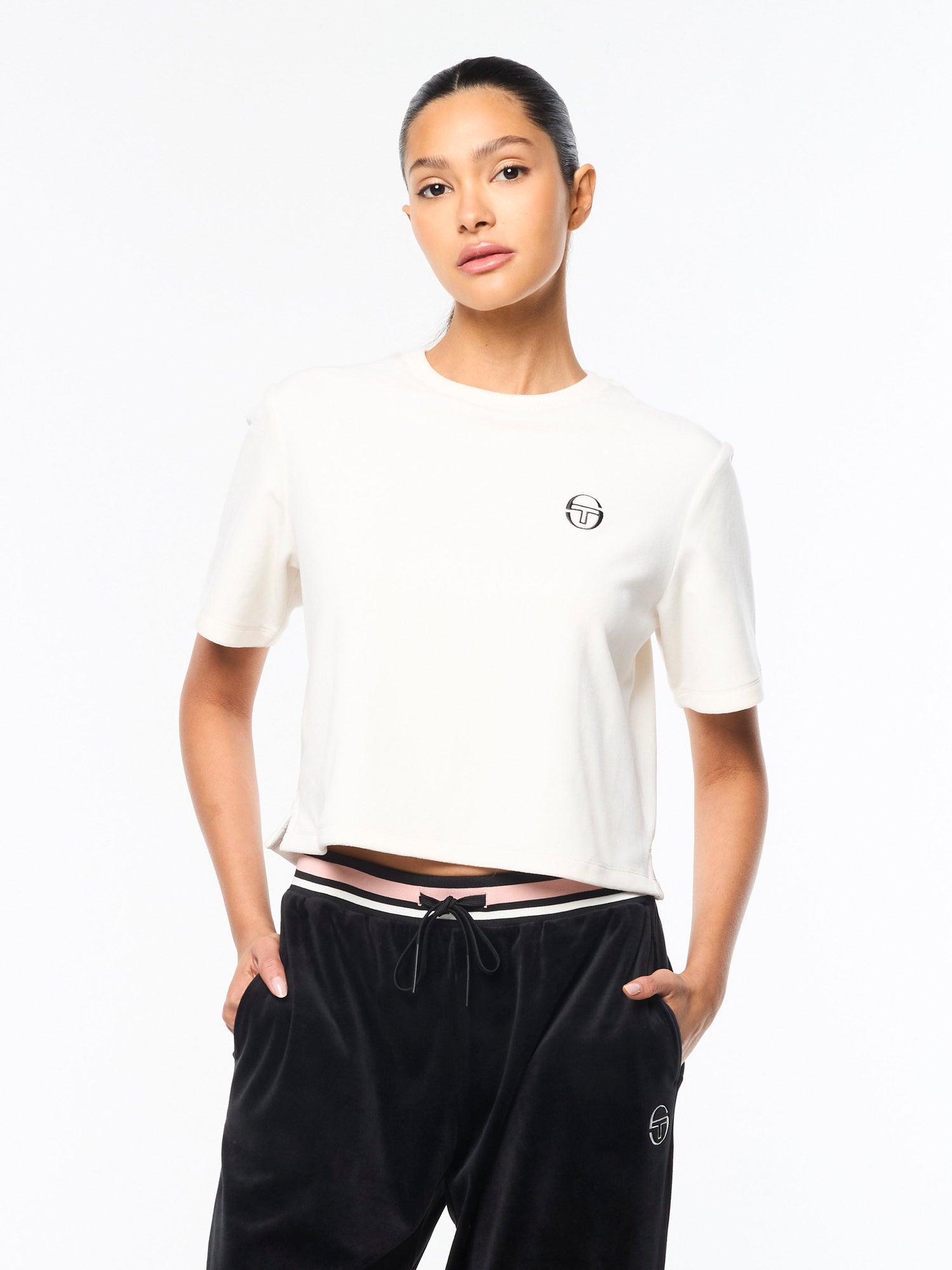 Women | Adele Velour T-Shirt | Gardenia