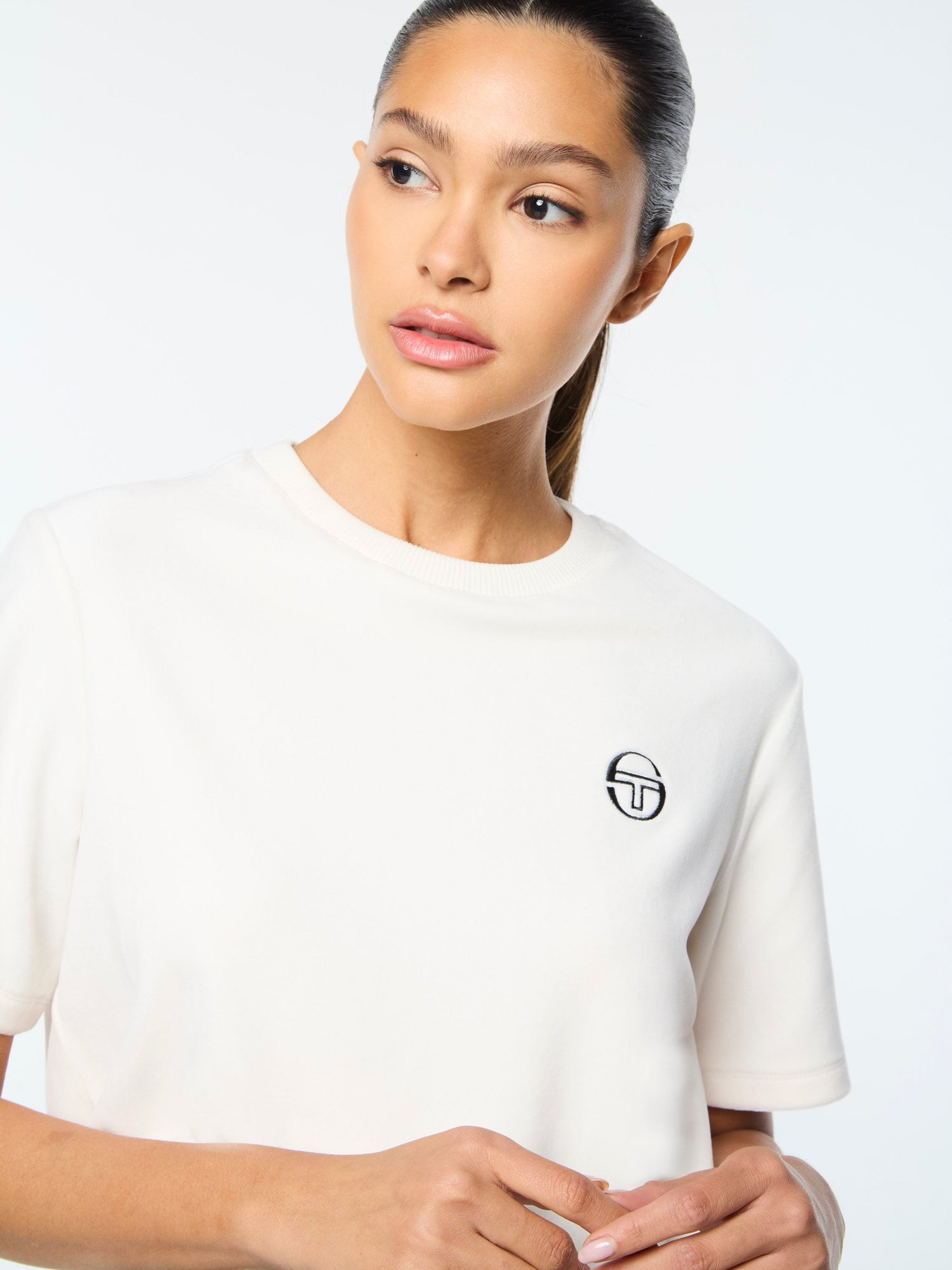 Women | Adele Velour T-Shirt | Gardenia
