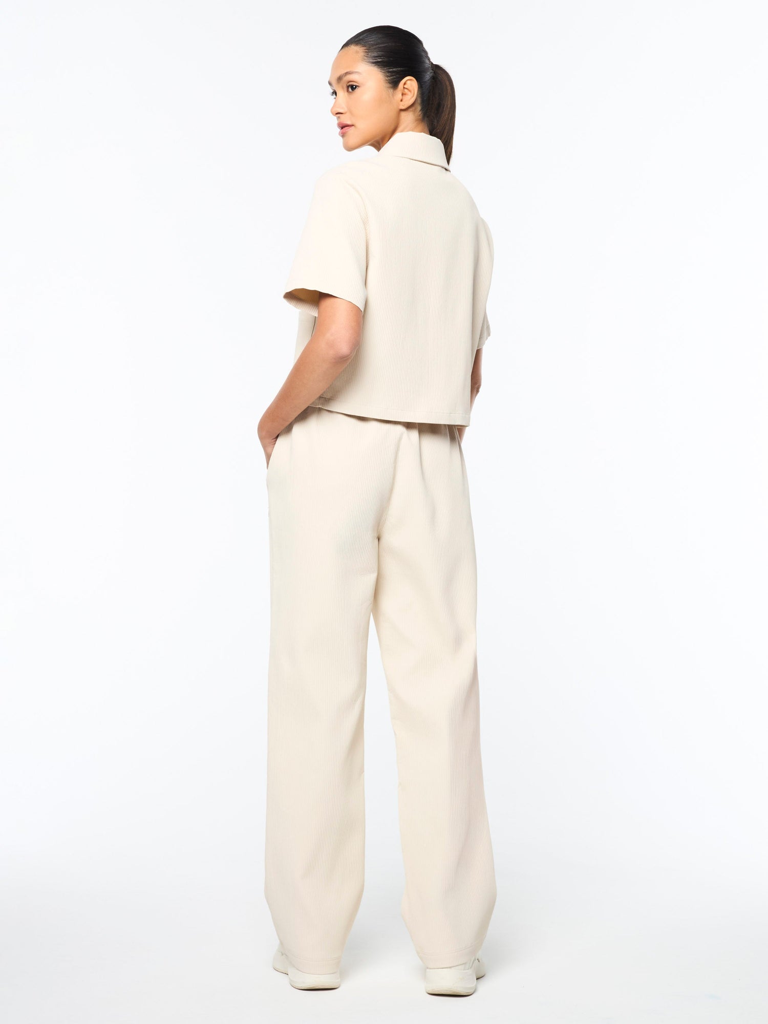Women | Mia Cropped Shirt | Fog