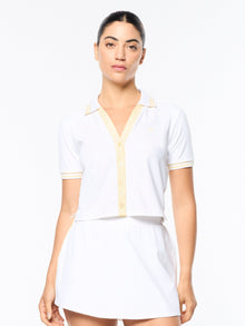 Women | Idalia Cropped Polo | Brilliant White