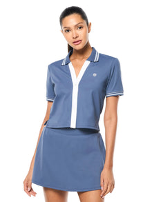 Women | Idalia Cropped Polo | Blue Indigo