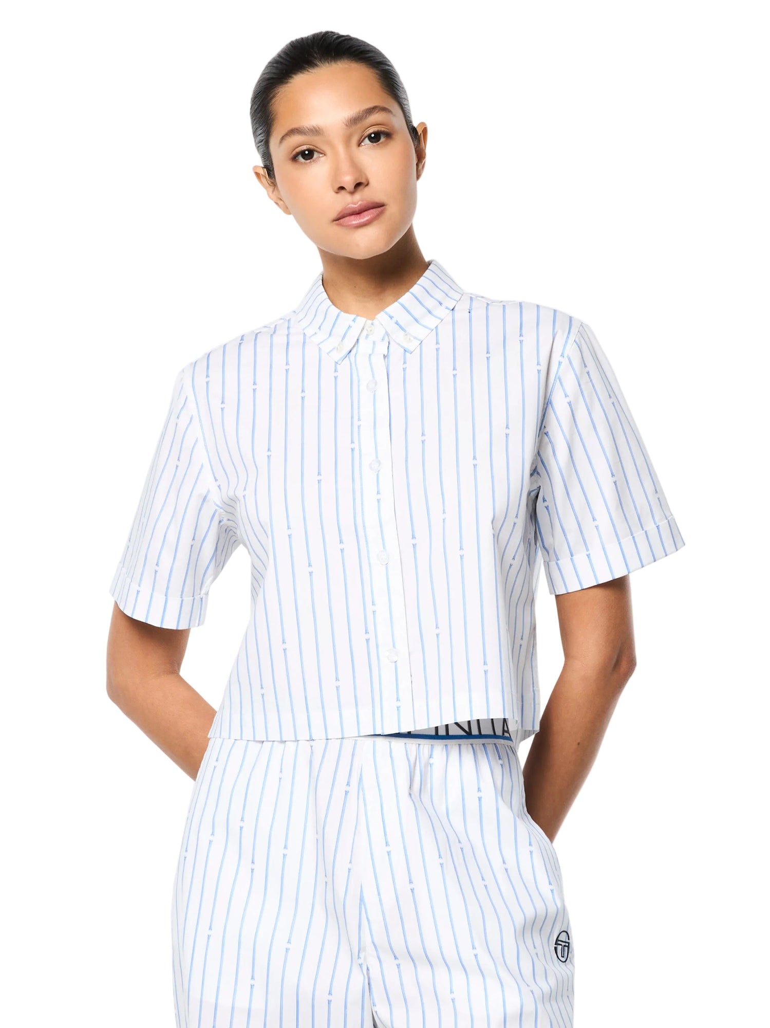 Women | Colonna Cropped Shirt | French Blue